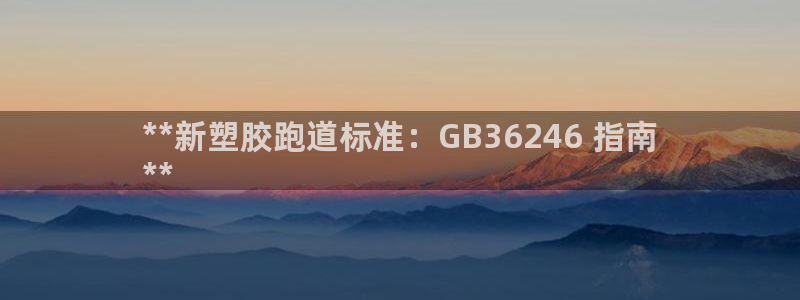 尊龙百度百科：**新塑胶跑道标准：GB36246 指