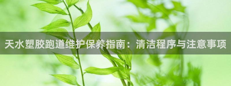 尊龙凯时游戏厅：天水塑胶跑道维护保养指南：清洁程序与